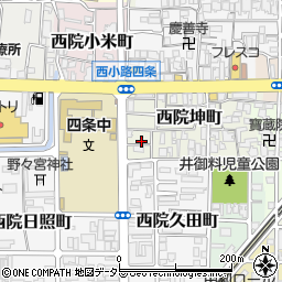 京都府京都市右京区西院坤町43周辺の地図