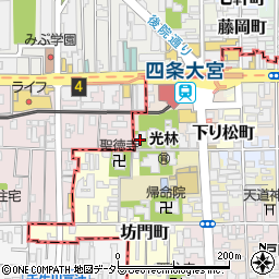 京都府京都市下京区四条大宮町36周辺の地図