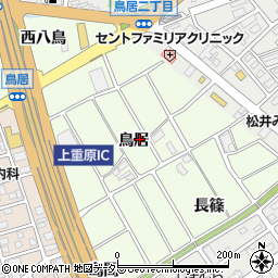 愛知県知立市上重原町鳥居周辺の地図