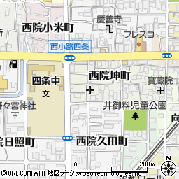 京都府京都市右京区西院坤町周辺の地図