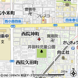 京都府京都市右京区西院坤町124周辺の地図