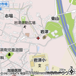 愛知県岡崎市岩津町東山周辺の地図