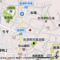 愛知県岡崎市岩津町市場周辺の地図
