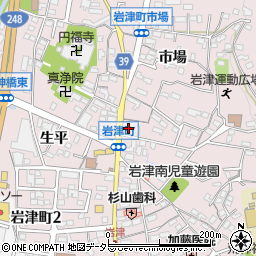 愛知県岡崎市岩津町市場3周辺の地図