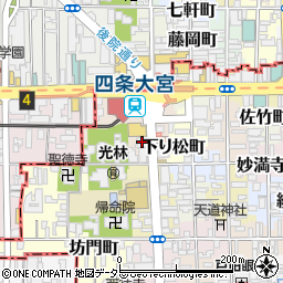 京都府京都市下京区四条大宮町24周辺の地図