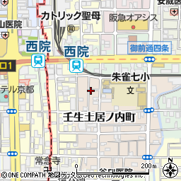 京都府京都市中京区壬生土居ノ内町周辺の地図