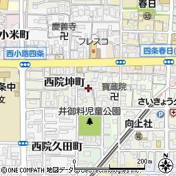 京都府京都市右京区西院坤町121周辺の地図