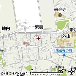 愛知県知立市牛田町東裏周辺の地図