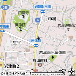 愛知県岡崎市岩津町市場2周辺の地図