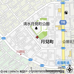 静岡県静岡市清水区月見町周辺の地図