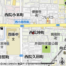 京都府京都市右京区西院坤町72周辺の地図