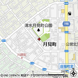 静岡県静岡市清水区月見町周辺の地図