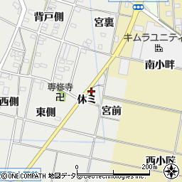 愛知県豊田市福受町休ミ周辺の地図