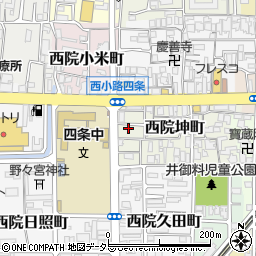 京都府京都市右京区西院坤町16周辺の地図