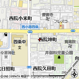 京都府京都市右京区西院坤町74周辺の地図