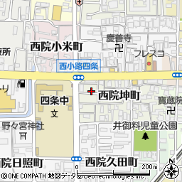 京都府京都市右京区西院坤町12周辺の地図