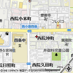 京都府京都市右京区西院坤町9周辺の地図