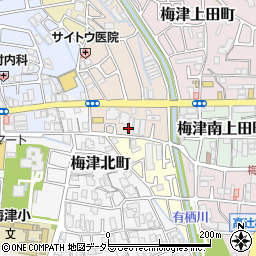 京都府京都市右京区梅津後藤町周辺の地図