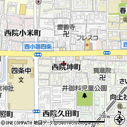 京都府京都市右京区西院坤町70周辺の地図