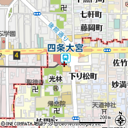 京都府京都市下京区四条大宮町14周辺の地図