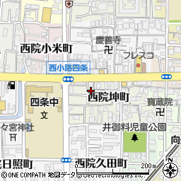京都府京都市右京区西院坤町53周辺の地図
