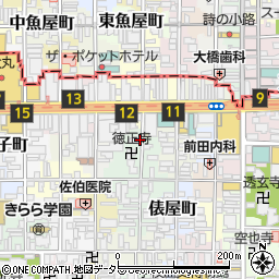 京都府京都市下京区徳正寺町周辺の地図
