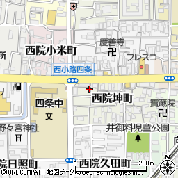 京都府京都市右京区西院坤町8周辺の地図