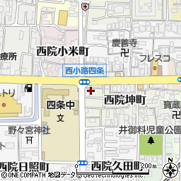京都府京都市右京区西院坤町4周辺の地図