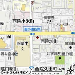 京都府京都市右京区西院坤町7周辺の地図