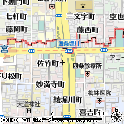 京都府京都市下京区四条堀川町周辺の地図