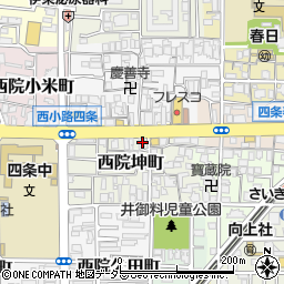 京都府京都市右京区西院坤町63周辺の地図