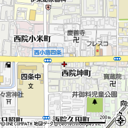 京都府京都市右京区西院坤町52周辺の地図