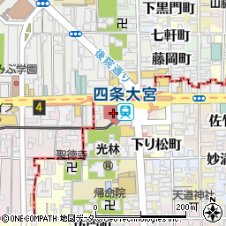 京都府京都市下京区四条大宮町2周辺の地図