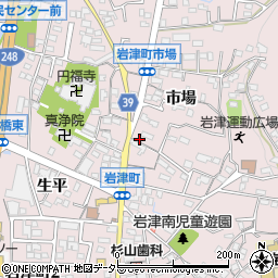 愛知県岡崎市岩津町市場40周辺の地図