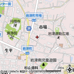 愛知県岡崎市岩津町市場37周辺の地図