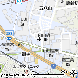 愛知県知立市山町東並木北周辺の地図