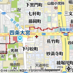 松屋四条大宮駅前店周辺の地図