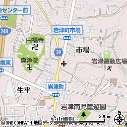 愛知県岡崎市岩津町市場41周辺の地図