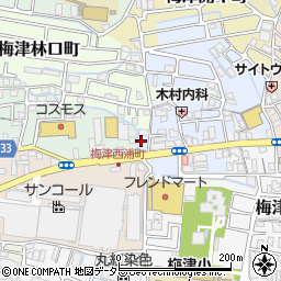 ファミリーマート四条通梅津店周辺の地図