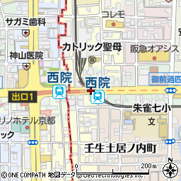 京都府京都市中京区周辺の地図