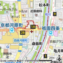 足湯カフェ もみの気ハウス 京都河原町店周辺の地図
