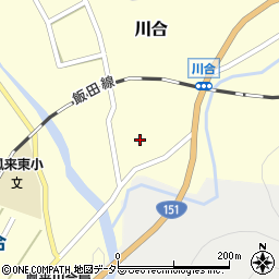 愛知県新城市川合中貝津周辺の地図