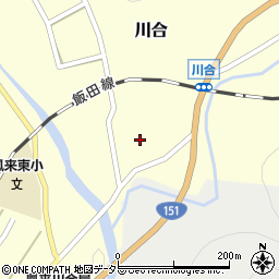 愛知県新城市川合（中貝津）周辺の地図