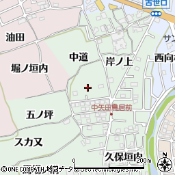 京都府亀岡市中矢田町中道周辺の地図