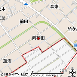 愛知県東海市養父町向神田周辺の地図