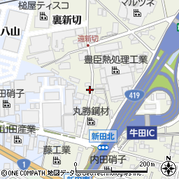 愛知県知立市牛田町遠新切周辺の地図