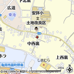 京都府亀岡市篠町篠中西裏周辺の地図