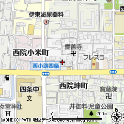 京都府京都市右京区西院乾町周辺の地図