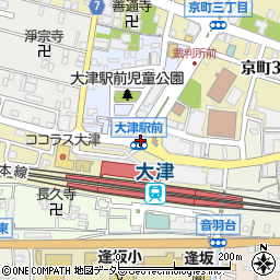 大津駅前周辺の地図