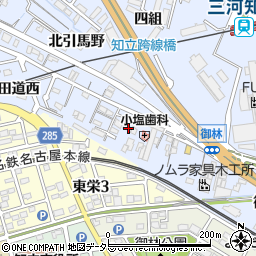 愛知県知立市山町中畑周辺の地図